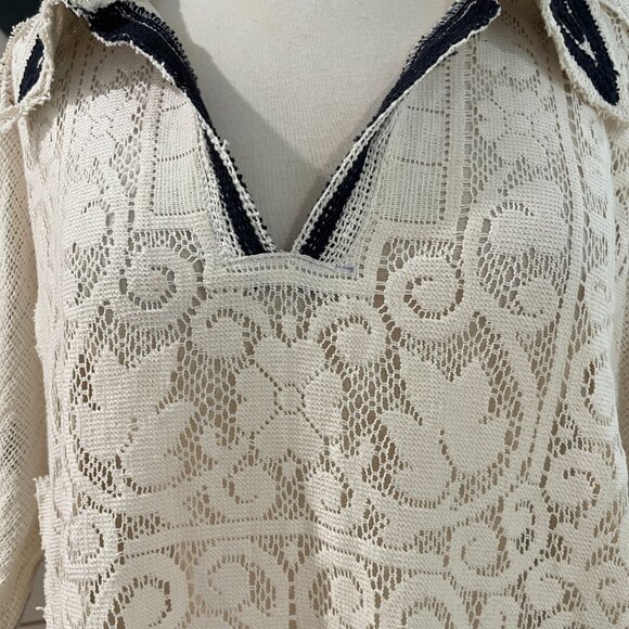 031 FP We The Free Feeling Sporty Lace Tee Ivory As Mock NWOT Size Medium - Picture 11 of 16